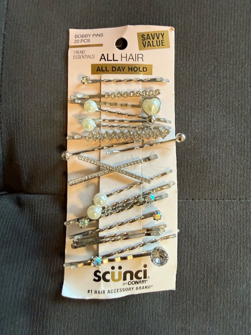 Scunci bobby pins with gems